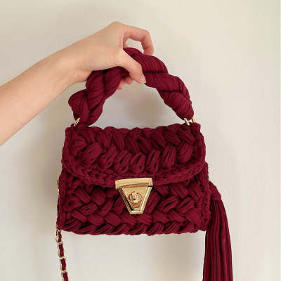 Pure Handmade Rainbow Cloth Strip Bag - Eco-Friendly & Vibrant Pure Handmade Cloth Strip Bag Rainbow | Ectron Online