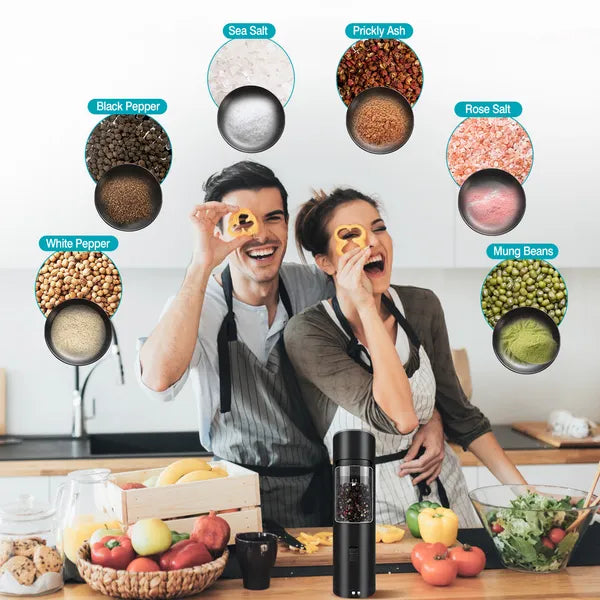 Automatic Gravity Salt and Pepper Grinder | Battery Powered Electric Mill