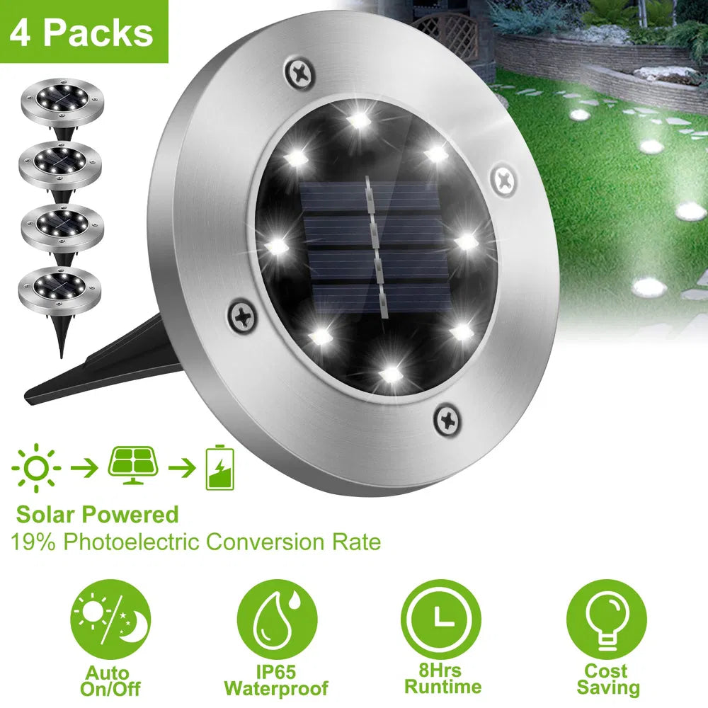 4Pcs Solar Ground Lights Outdoor 4Pcs Solar Powered Ground Light Outdoor | Ectron Online