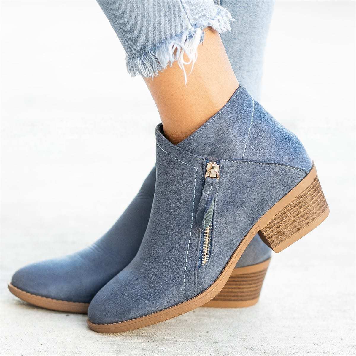 Martens Boots Chunky Heel Side Zip Women's Shoes | Ectron Online