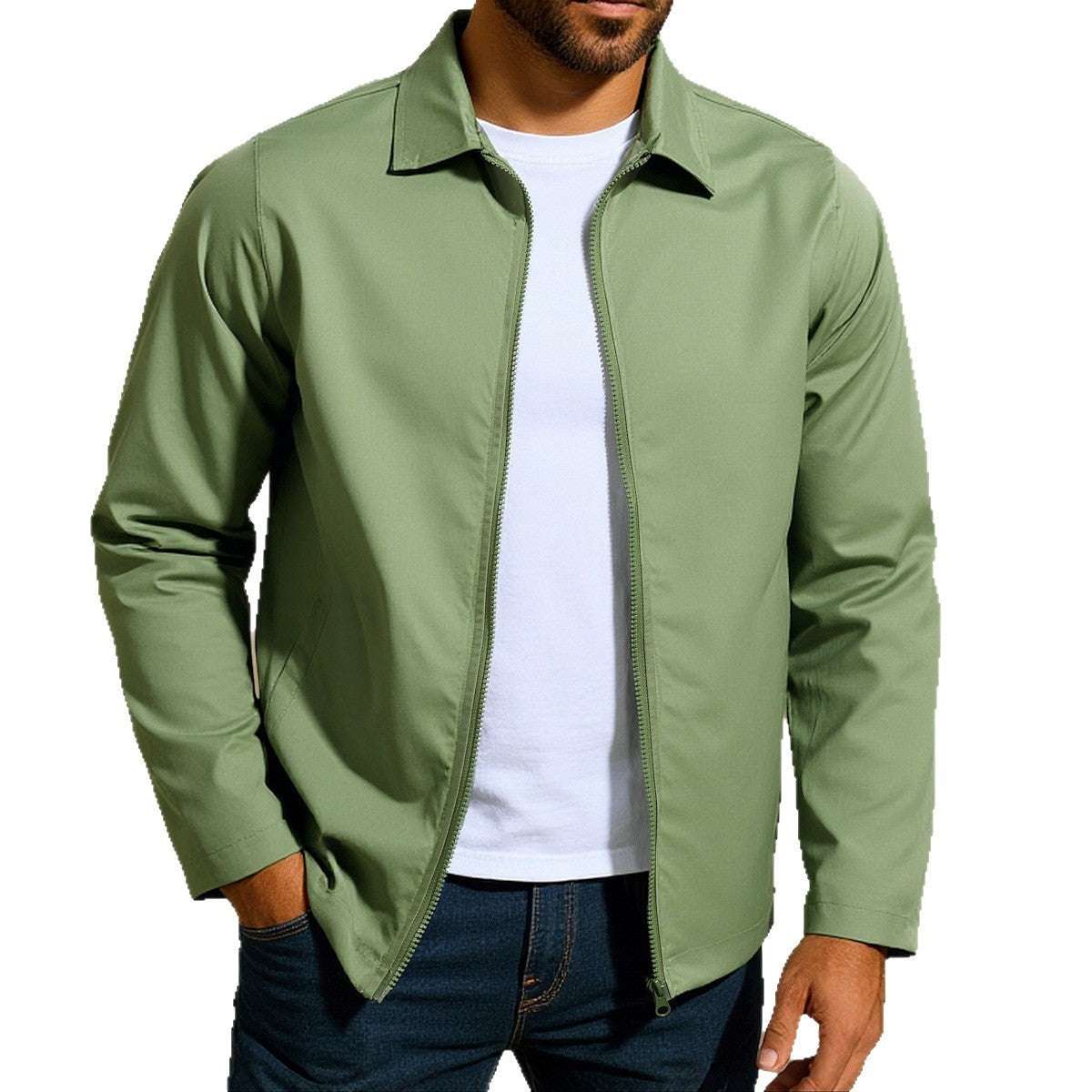 Men's Coat Zipper Raglan Sleeve Cardigan Jacket