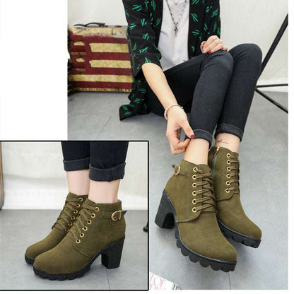Chunky Heel Ankle Boots Women's Shoes | Ectron Online