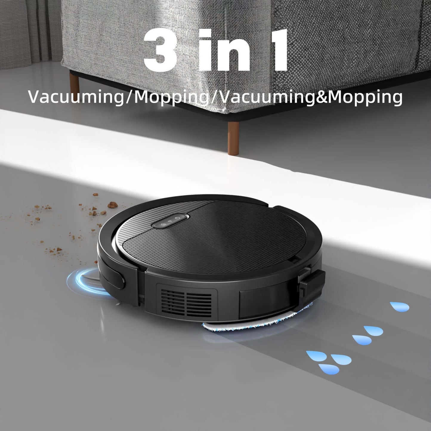 3-in-1 Robot Vacuum and Mop Robot Vacuum And Mop, 3 In 1 Combo Clean | Ectron Online
