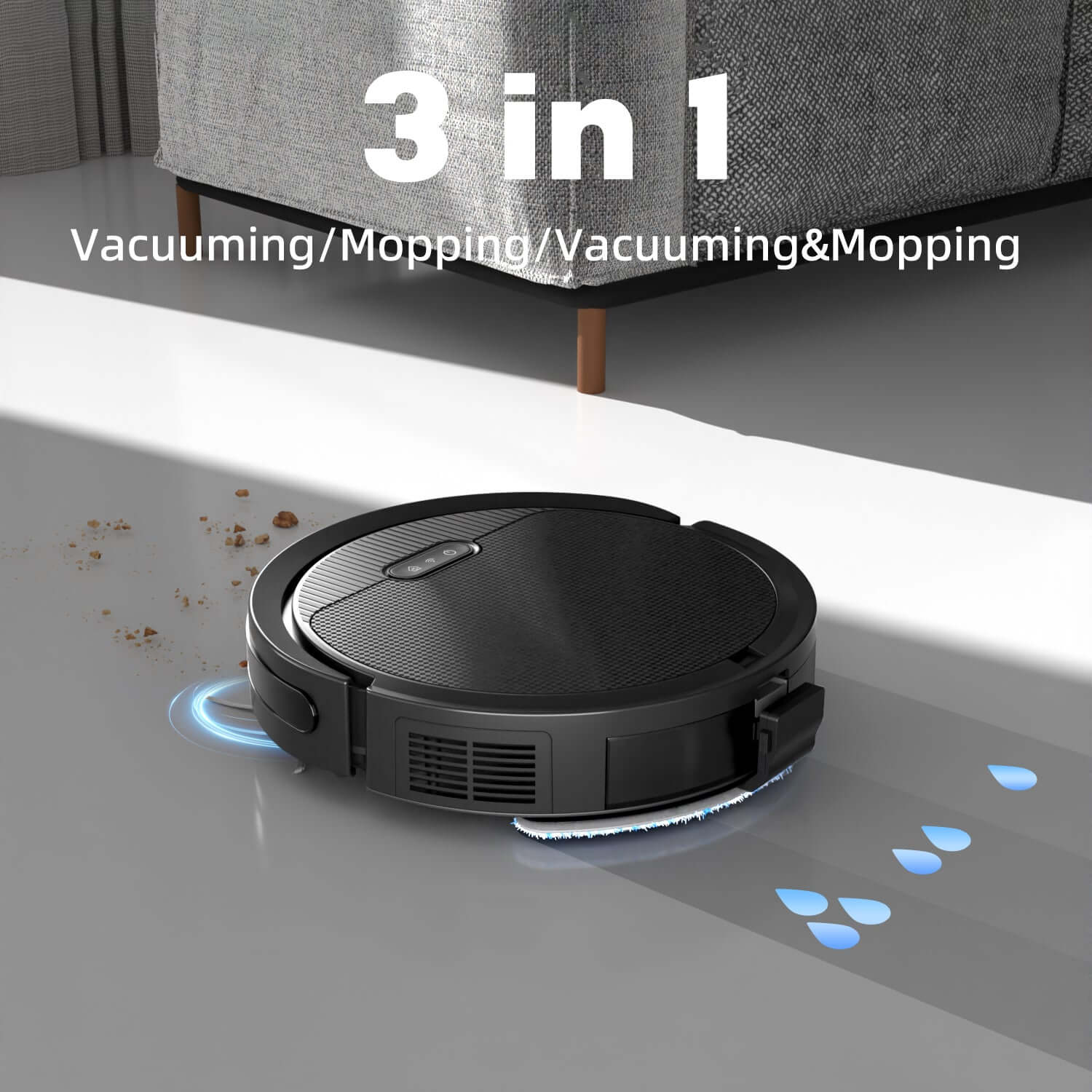 3-in-1 Robot Vacuum and Mop Robot Vacuum And Mop, 3 In 1 Combo Clean | Ectron Online