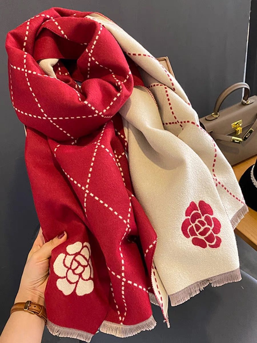 Camellia Artificial Cashmere Scarf Camellia Artificial Cashmere Scarf Thick | Ectron Online