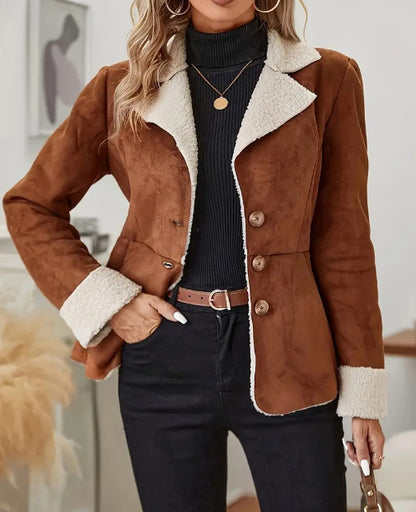 Women's Warm Fur Integrated Jacket | Cold-Proof Lapel Outwear Casual Fashion Cold-proof Warm Fur Integ | Ectron Online