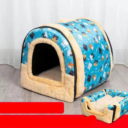 Detachable And Washable Kennel Cat Litter Closed House For Cats Warm Pet Supplies