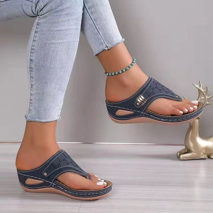European And American Flip-flops Women's Non Slip Outdoor Wedge Flip-flops European And American Flip-flops Women's | Ectron Online