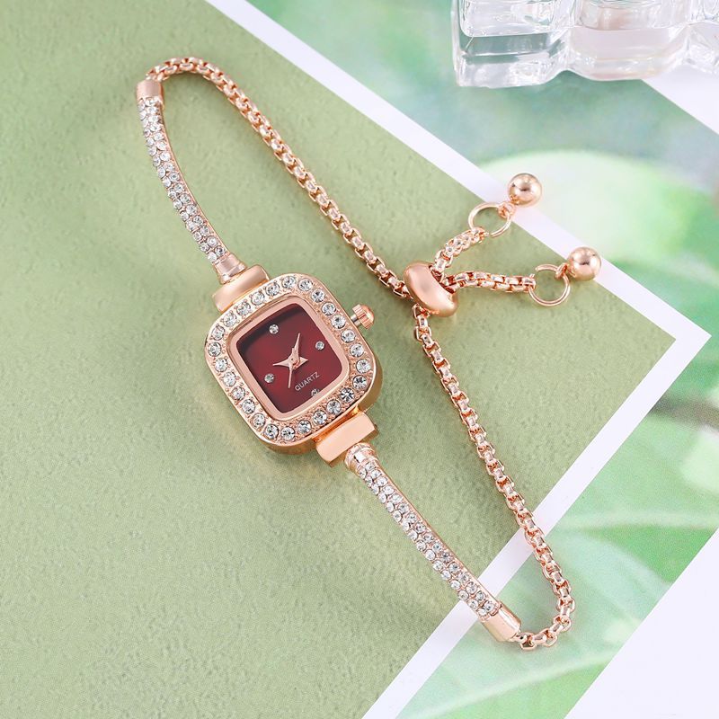 Women's Square Diamond Bracelet Watch Pulling Rope Design Small Square Diamond | Ectron Online