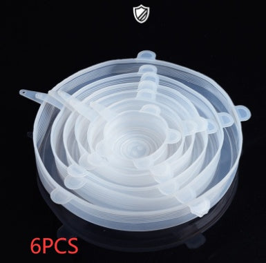 {{ brand }} Stretchable Silicone Freshness Bowl Cover Transparent 6pcs 120G - Multifunctional Stretchable Silicone Freshness Bowl Cover