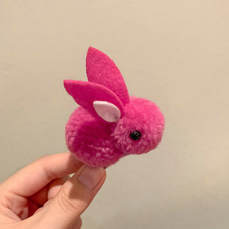 Cute Bunny Kids Barrette – Soft 3D Hair Clip for Girls Cute Bunny Three-dimensional Barrettes C | Ectron Online