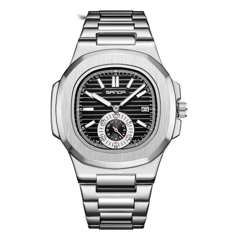 Men's 7020 Steel Belt Watch Steel Belt Luminous Calendar Quartz Watc | Ectron Online