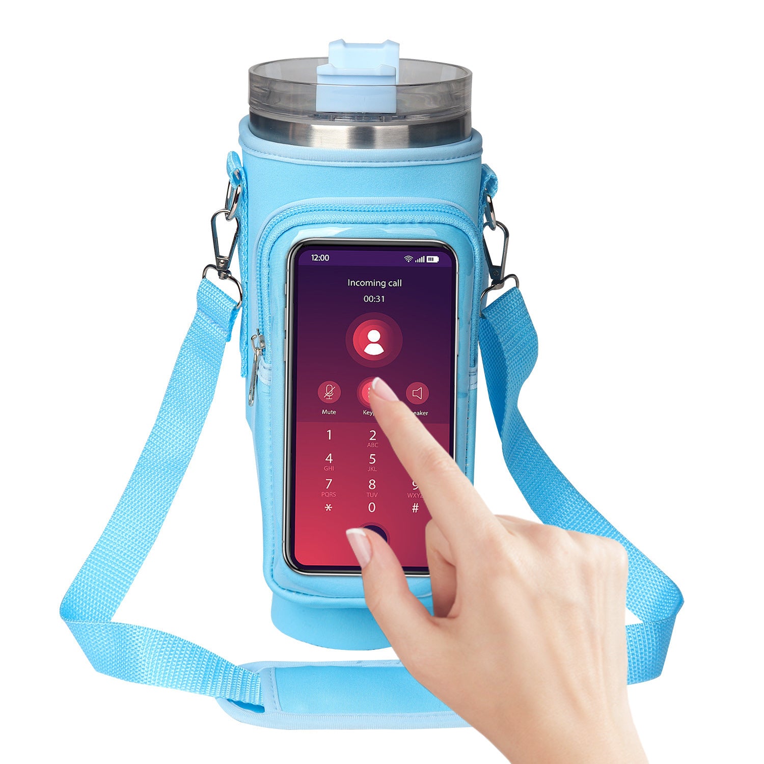 40oz Cup Cover with Transparent Touch Screen Neoprene 40oz Cup Cover Transparent Touch Screen | Ectron Online