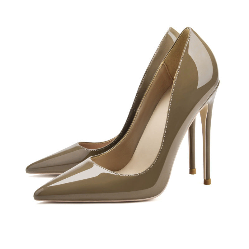 Pointed Toe Stiletto High Heels - Patent Leather Shoes Pointed Toe Stiletto High Heels Size Patent Leather Single Shoes | Ectron Online