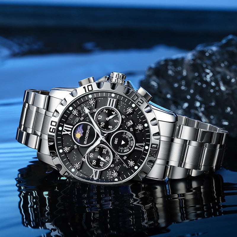 Men's Waterproof Quartz Watch Automatic Non-mechanical Watch Steel Bel | Ectron Online