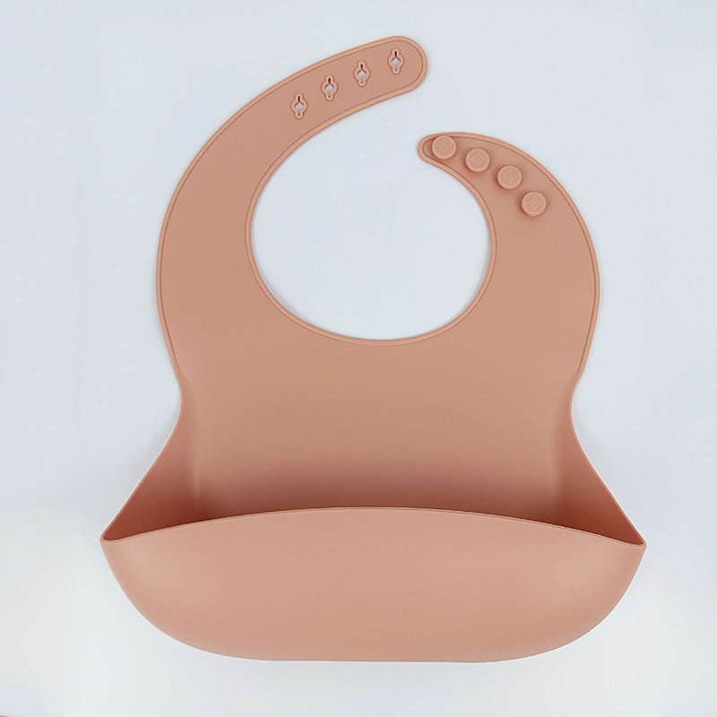 {{ brand }} Elegant Silicone Baby Bib – Waterproof, Soft & Easy to Clean Orange - New Children Eating Silicone Bib