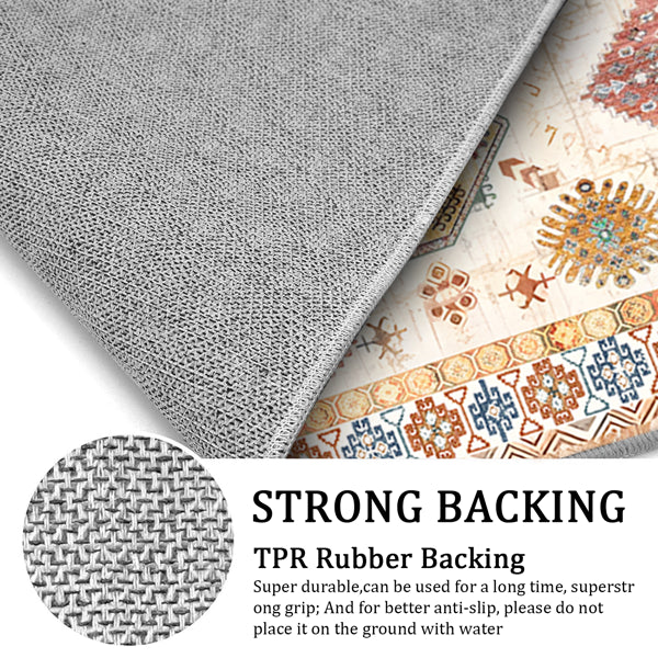 3-Piece Boho Kitchen Rug Set with Runner | Non-Slip & Washable