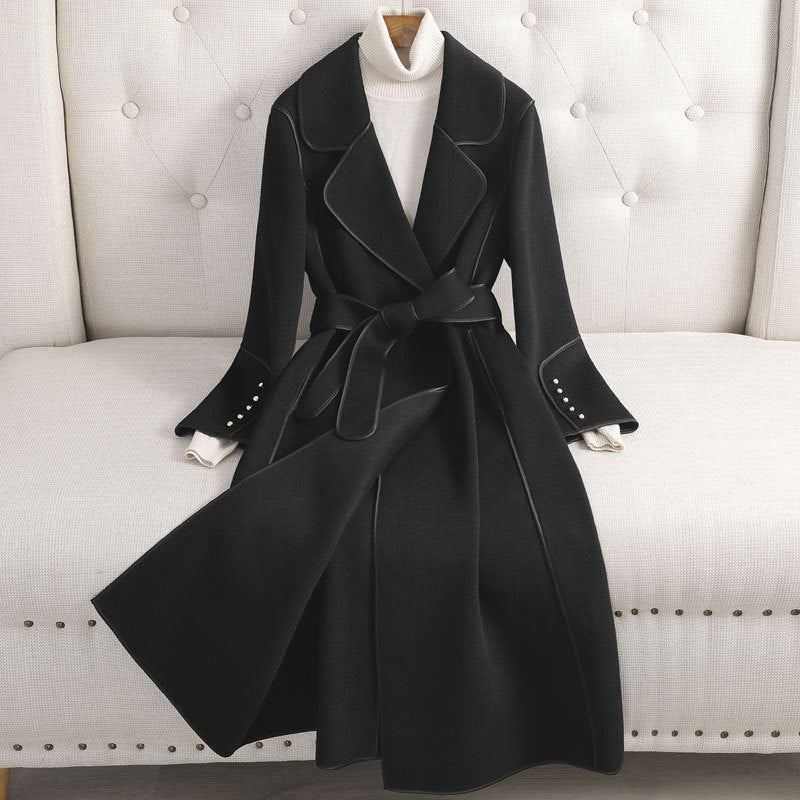 Slimming Woolen Coat - Over-the-Knee Outerwear & Jackets | Ectron Online