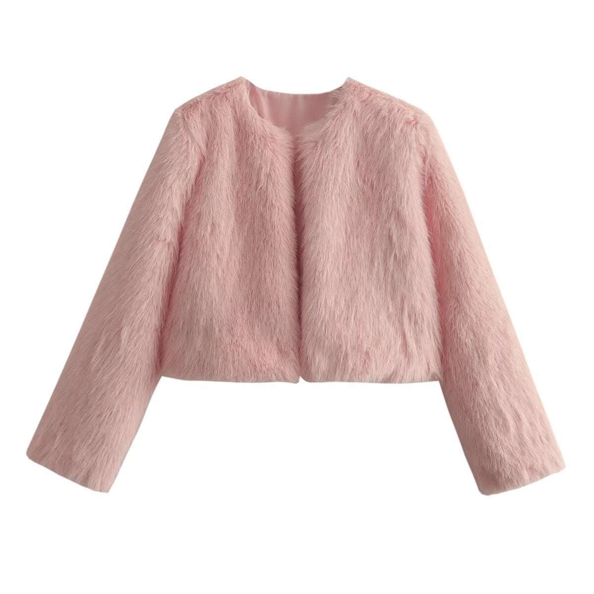 Chic Short Faux Fur Coat Polyester Imitation Fur Women's Short Ca | Ectron Online