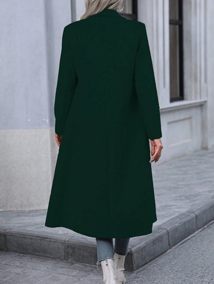 Women's Double-Breasted Long Coat | Elegant Faux Wool Commute Coat Autumn And Winter Long Coat For Women, M | Ectron Online