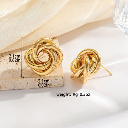 European And American Fashion Simple Bracelet Round Winding Earrings