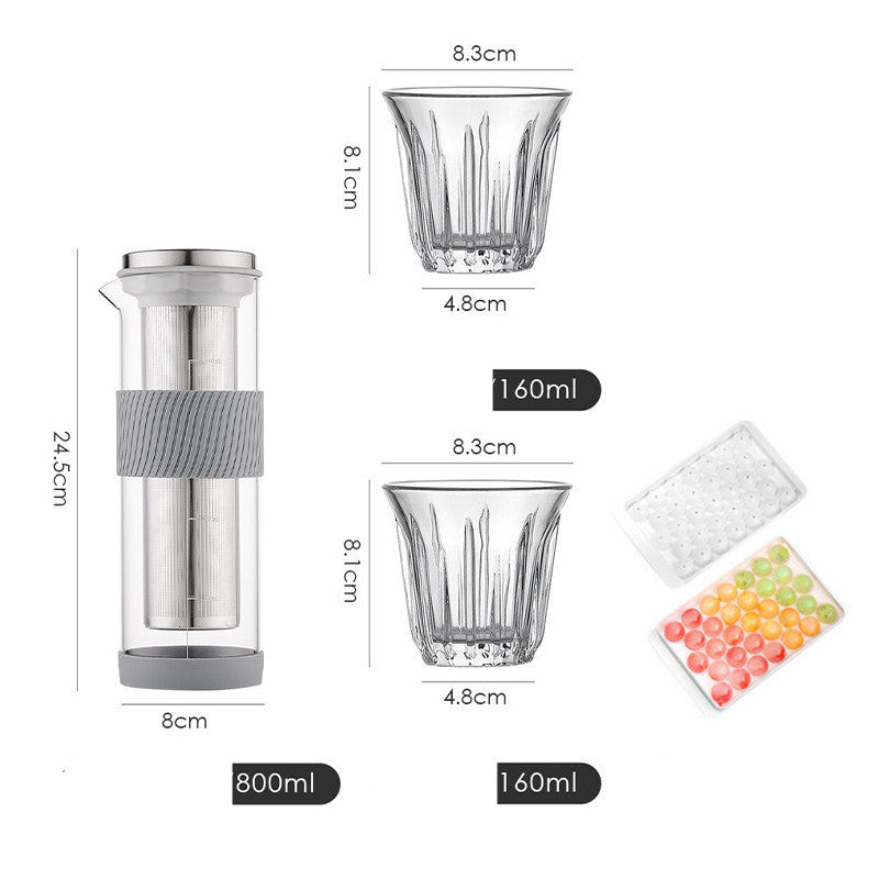 {{ brand }} Ice Drip Cold Brew Coffee Maker - Silicone Base Glass Pot 5Set - Ice Drip Coffee Pot Silicone Base Coffee