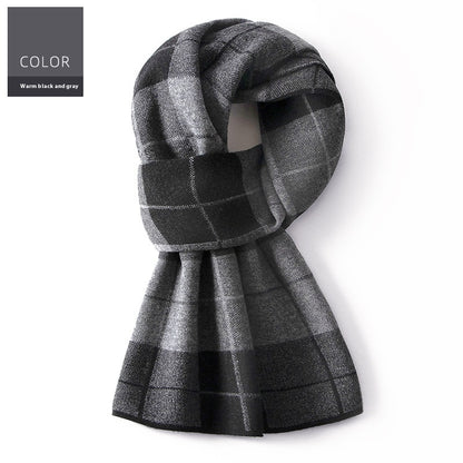 Men's Winter Plaid Wool Scarf