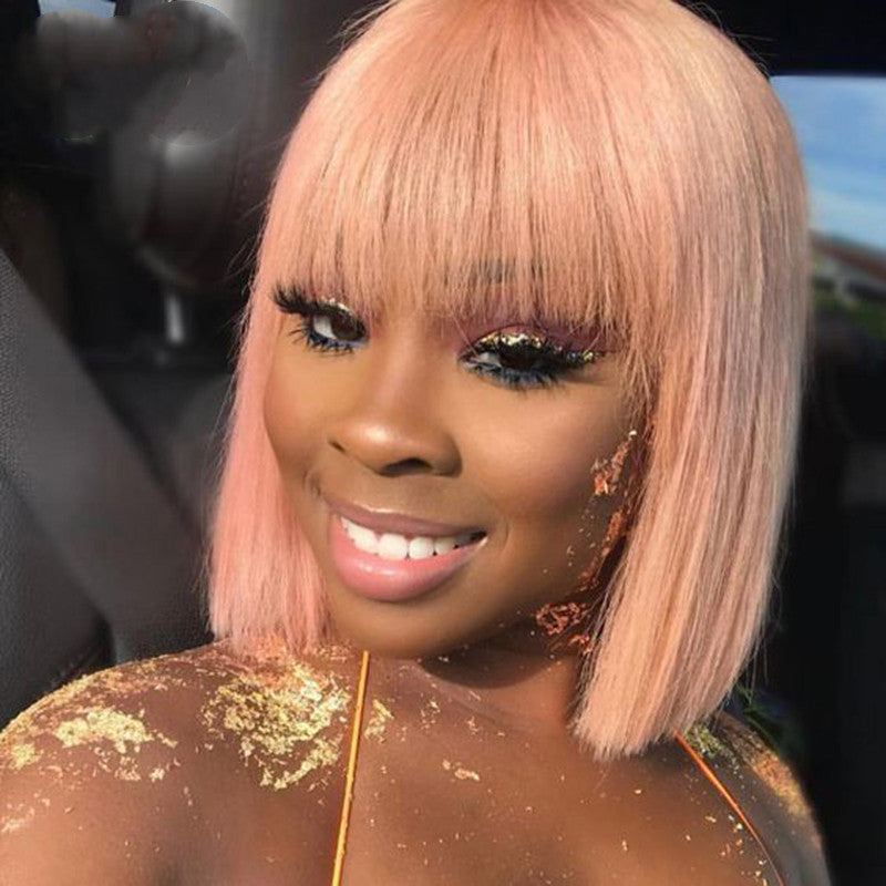 Bobo Light Golden Short Wig - Elegant & Dyeable Bobo Light Golden Chemical Fiber Short H | Ectron Online