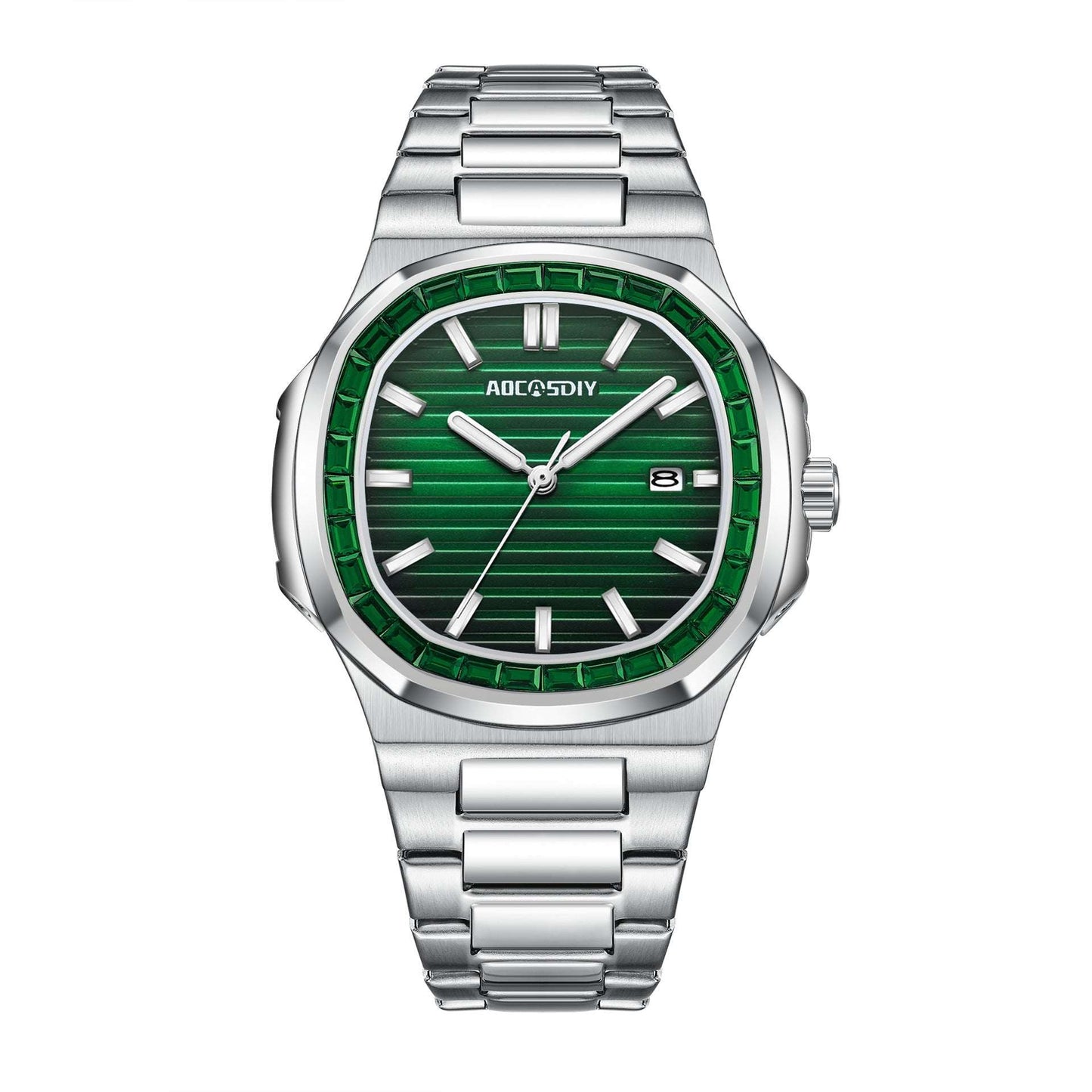 Men's Diamond Luminous Watch 2024 Men's Fashion Diamond Luminous Quar | Ectron Online