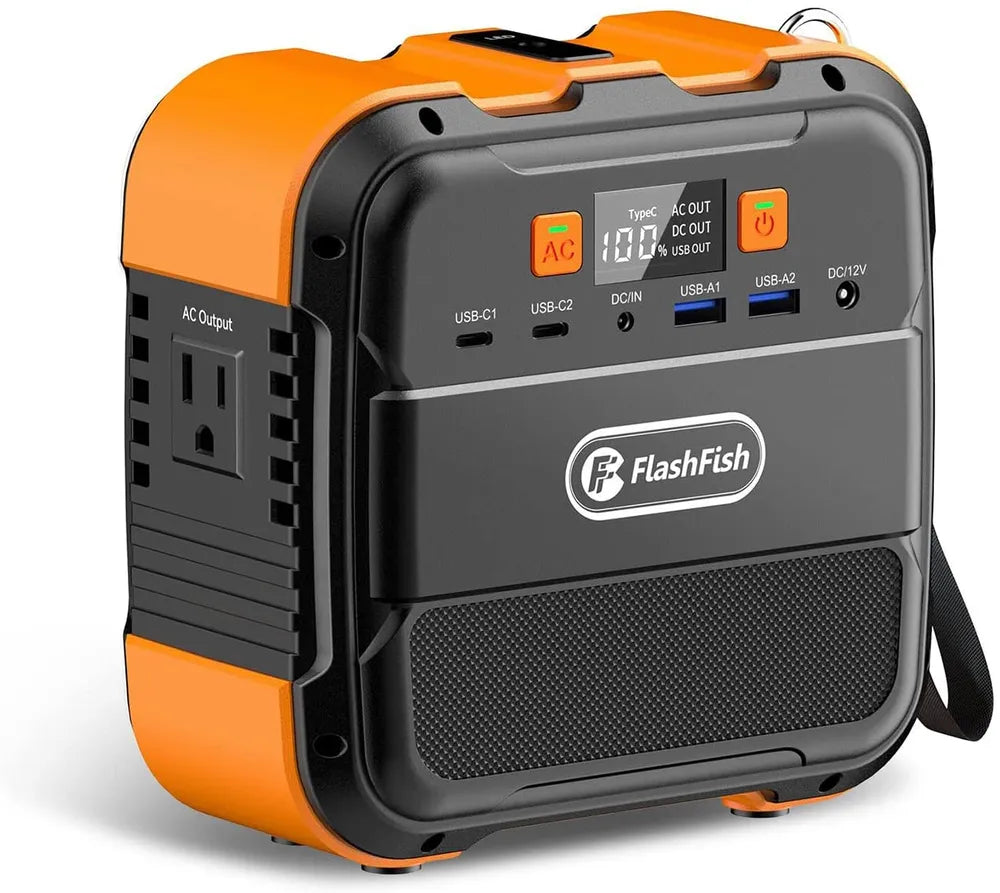 Flashfish 120W Portable Power Station | 98Wh Solar Generator Backup