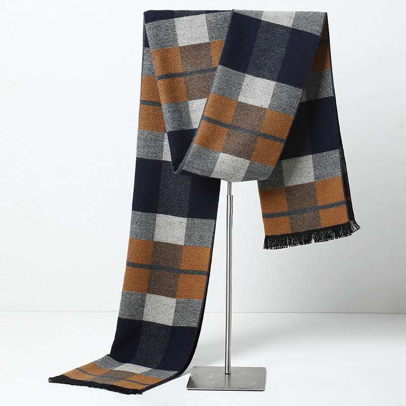 Simple Plaid Warm Keeping Artificial Cashmere Scarf

