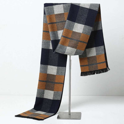 Simple Plaid Warm Keeping Artificial Cashmere Scarf

