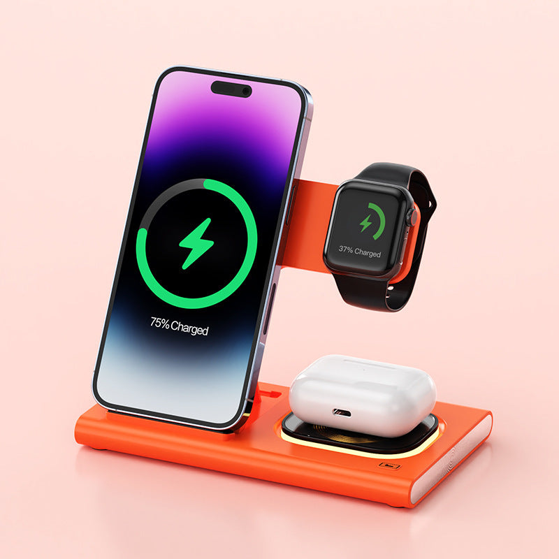 3-in-1 15W Magnetic Wireless Charger with Night Light 3 IN 1 15W Wireless Charging Charger Mag | Ectron Online