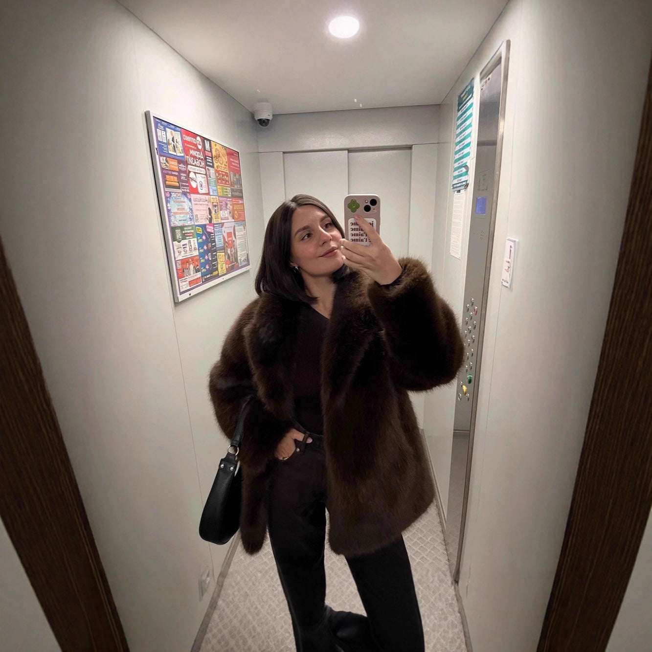 With Belt Artificial Wool Coat Mid-length