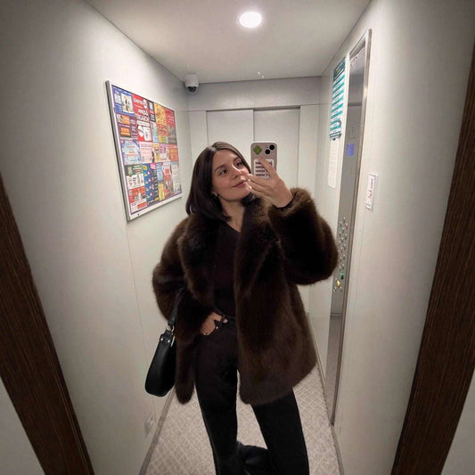 With Belt Artificial Wool Coat Mid-length