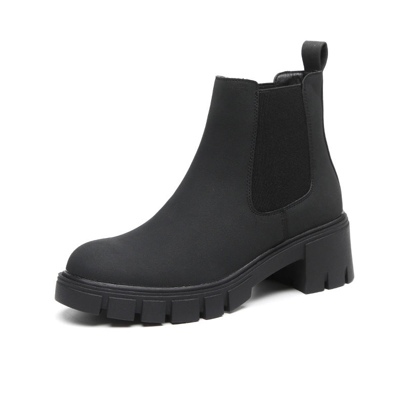 Women's Suede Thick Bottom Boots - Dr Martens Style Women's Thick Bottom Suede Dr Martens Bo | Ectron Online