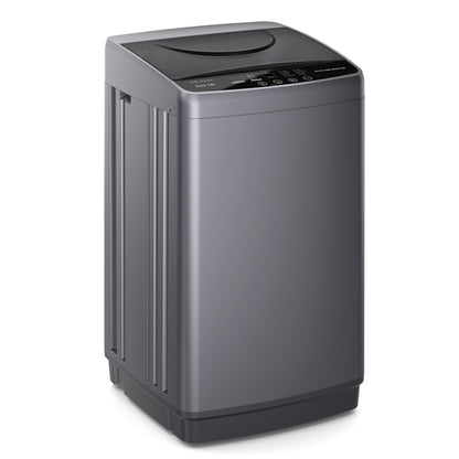 Portable fully automatic washing machine, gray body with top control panel