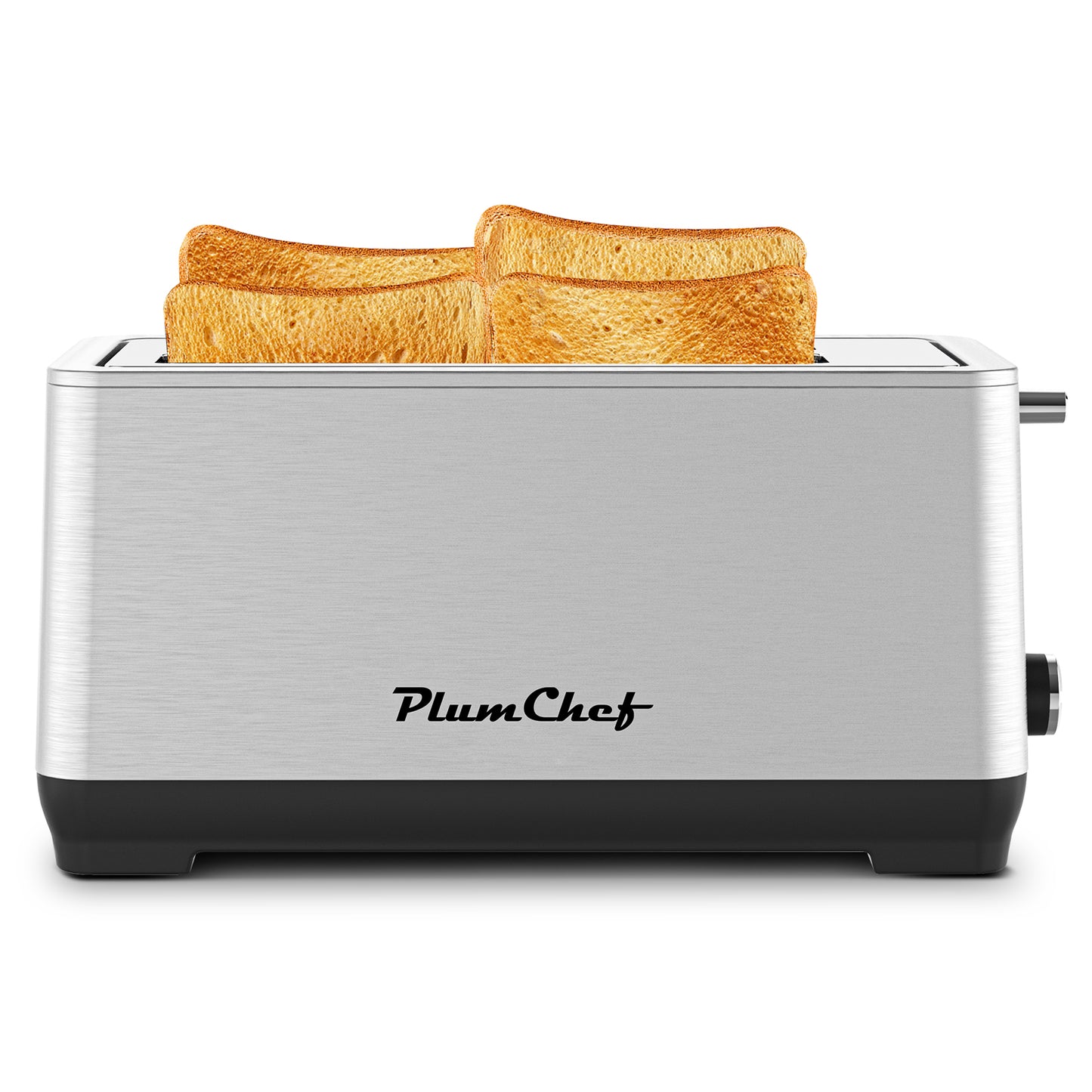 4-Slice Extra Wide Long Slot Toaster | Stainless Steel Silver Toaster