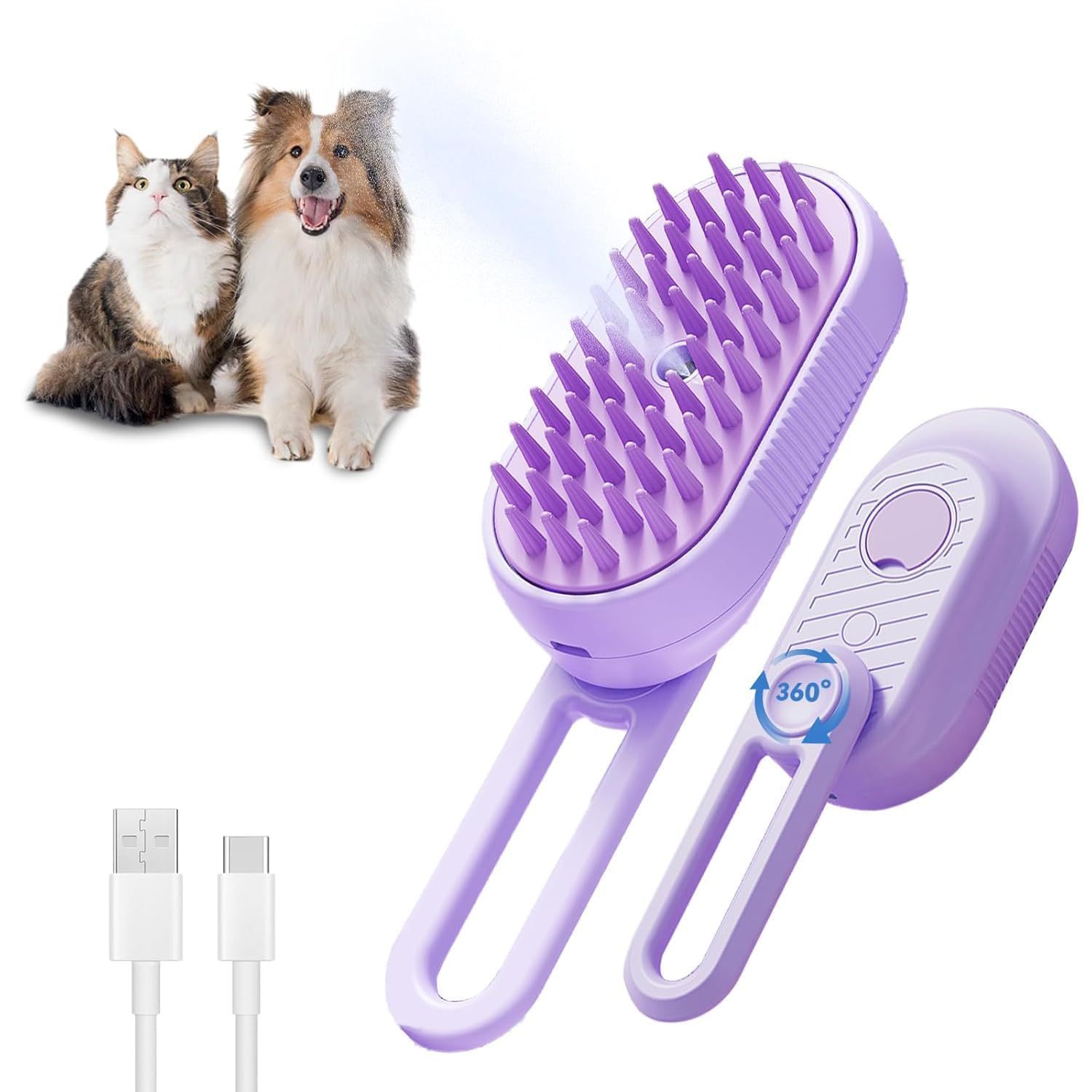 3-in-1 Cat Steam Brush – Shedding & Hair Removal Comb for Cats & Dogs Cat Steam Brush For Shedding 3 In 1 Cat | Ectron Online