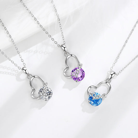 Sterling Silver Love Necklace S925 Europe And The United States LOVE Fashion Is Love Zircon Necklace Cross-border Models Design Sense