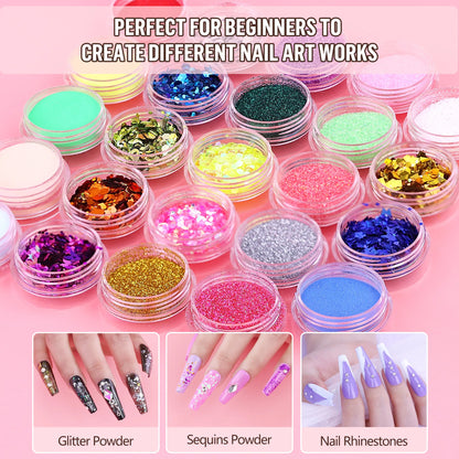 Acrylic & Gel Nail Kit with UV Light & Drill Acrylic Nail Kit With Drill, 4 Colors Ge | Ectron Online