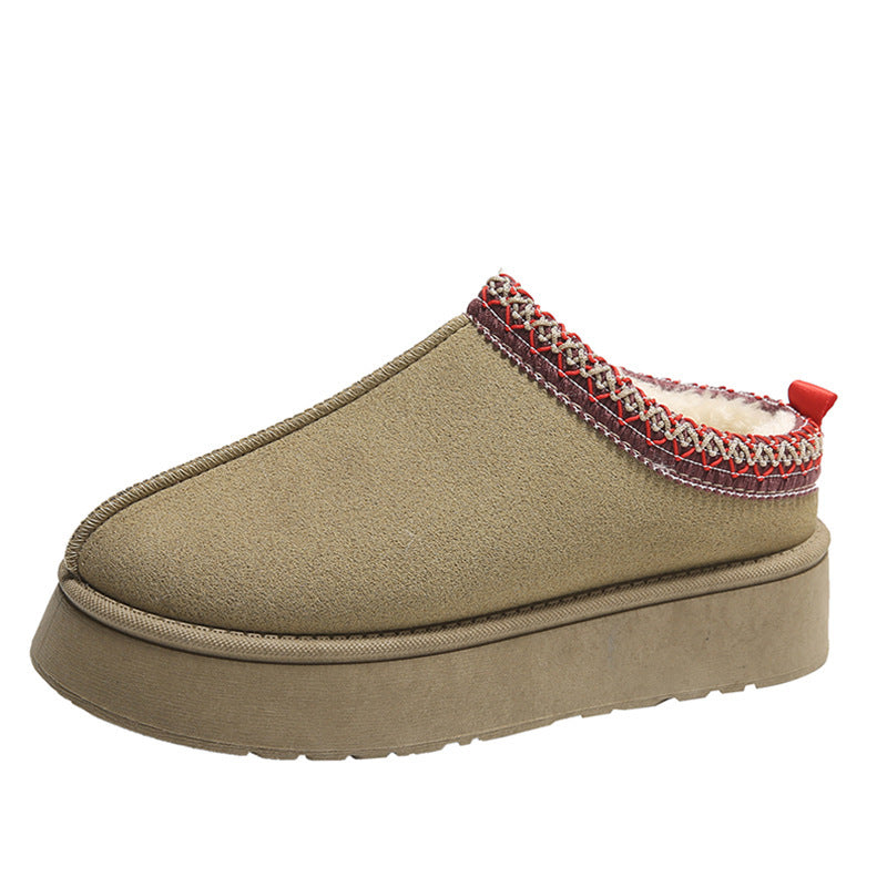Baotou Plush Half Slippers – Women’s Warm Fleece Snow Boots Baotou Plush Half Slippers Home Snow Boo | Ectron Online