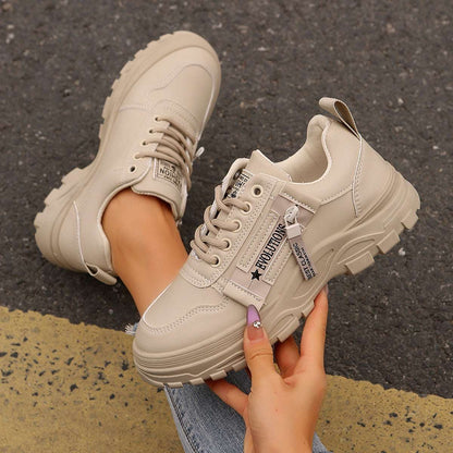 Women’s Lace-Up Sports Shoes – Side Zipper & Thick Sole Design Lace-up Sports Shoes With Side-Zipper De | Ectron Online