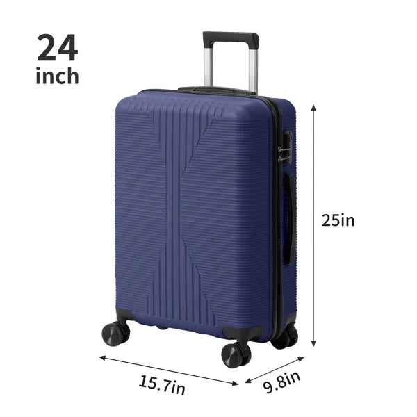 4-in-1 PP Trolley Case Set - Navy Blue Non-TSA Customs Lock 4-in-1 PP Trolley C | Ectron Online