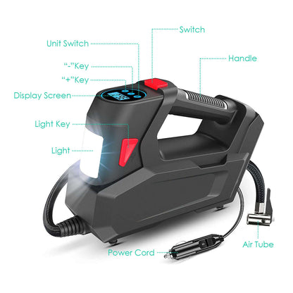 120 PSI Portable Tire Inflator - 90W High-Power Air Compressor 1Pc Portable Tire Inflator 120 PSI Maxim | Ectron Online