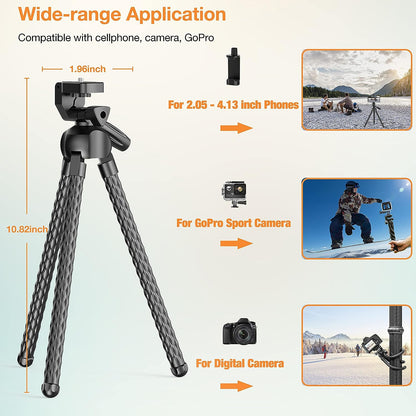Flexible Octopus Phone Tripod & Selfie Stick - Portable Vlog Stand Flexible Phone Tripod Selfie Stick, Octo | Ectron Online