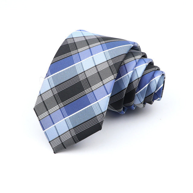 6cm Casual Ties For Men Skinny Tie Fashion Polyester Plaid