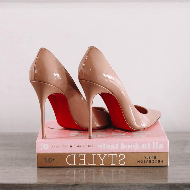 Stiletto Pumps with Red Sole - Pointed Toe Heels Black With Red Background High Heels Wom | Ectron Online
