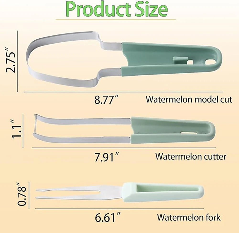 3-in-1 Watermelon Cutter & Slicer Tool | Stainless Steel Fruit Carver