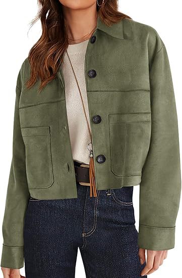 Women's Faux Suede Short Jacket | Casual Lightweight Autumn Coat European And American Style Women Faux S | Ectron Online